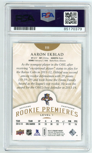 Aaron Ekblad Autographed 2014-15 Upper Deck Trilogy #111 PSA 10