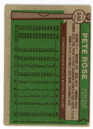 Pete Rose 1976 Topps #240