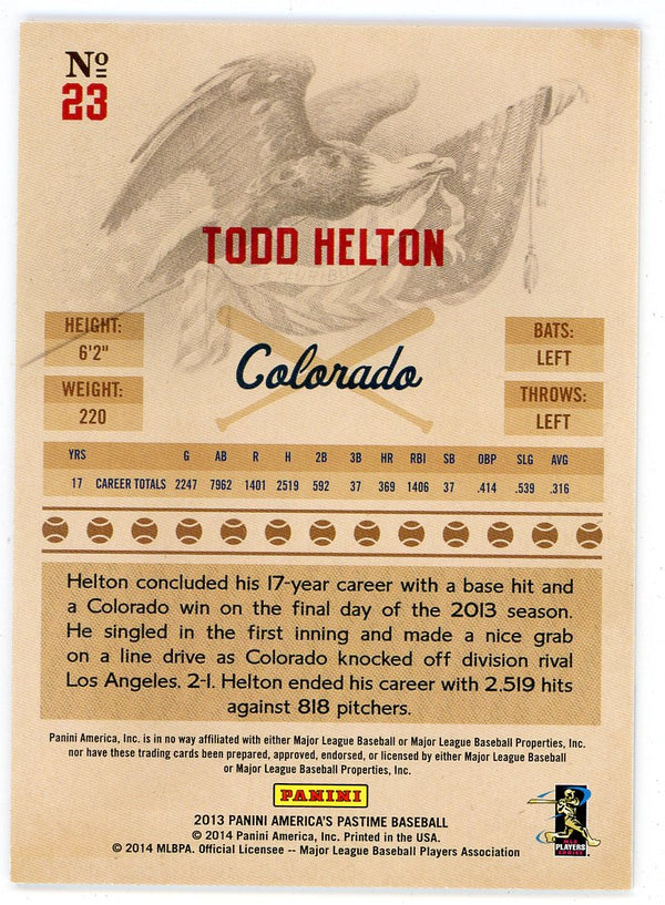 Todd Helton 2013 Panini America's Pastime #23