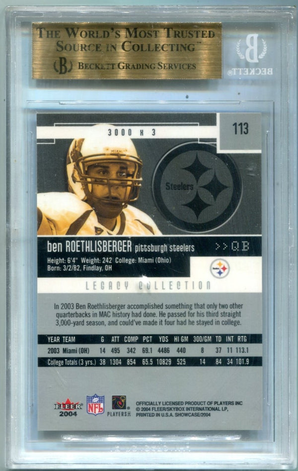 Ben Roethlisberger 2004 Fleer Showcase #113 Legacy Collection BGS 9,5