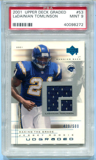 LaDainian Tomlinson 2001 Upper Deck Graded #53 PSA Mint 9 Card