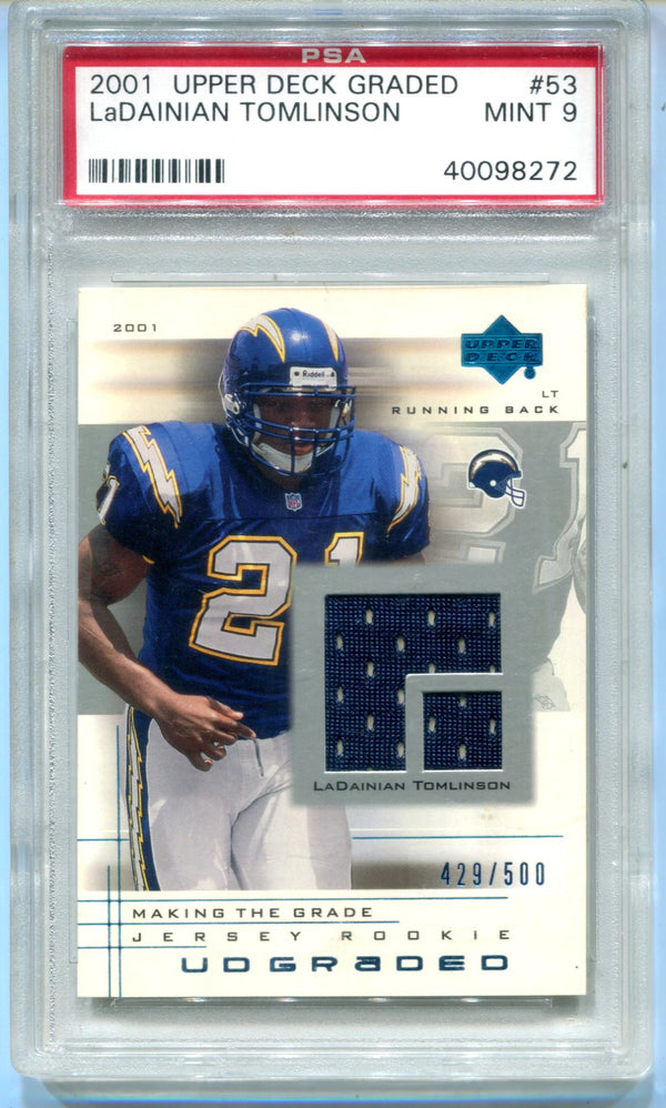 LaDainian Tomlinson 2001 Upper Deck Graded #53 PSA Mint 9 Card