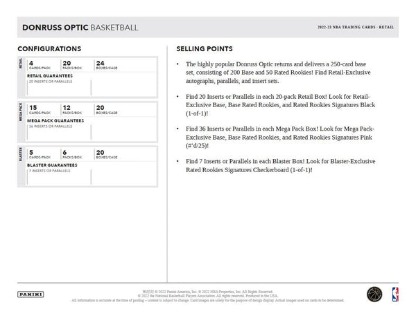 2022-23 Panini Donruss Optic Basketball 6-Pack Blaster Box