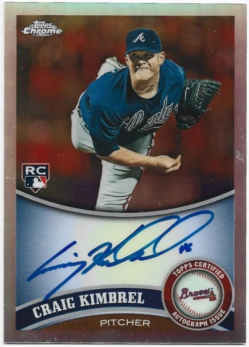 Craig Kimbrel 2011 Topps Chrome Autographed Silver Rookie Card #69/499