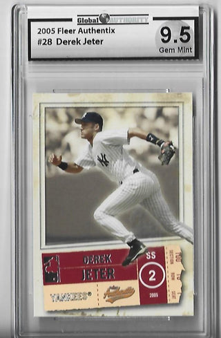 Derek Jeter 2005 Fleer Authentix #28 (Global Authority Grade 9.5 GEM MINT) Card