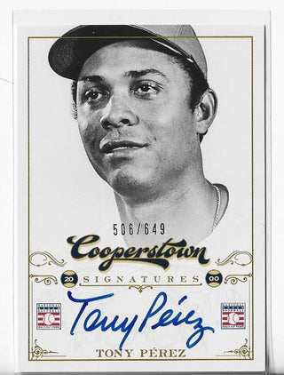 Tony Perez Panini 2012 Cooperstown #HOF-TP (506/649) Autograph Card