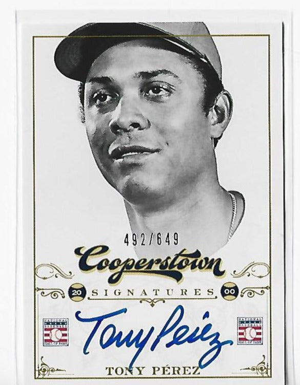 Tony Perez Panini 2012 Cooperstown #HOF-TP (492/649) Autograph Card