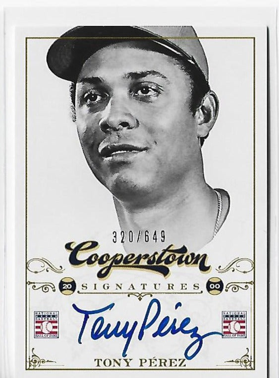 Tony Perez Panini 2012 Cooperstown #HOF-TP (320/649) Autograph Card