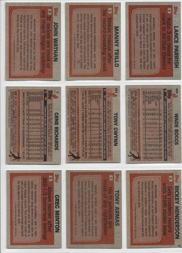 1983 Topps Baseball Complete Set