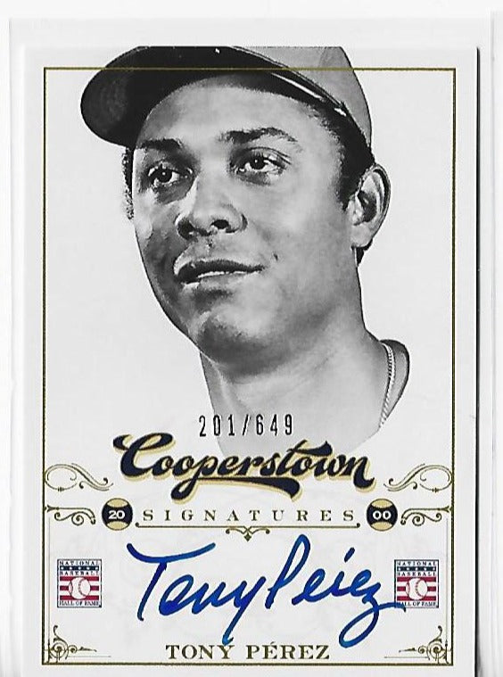 Tony Perez Panini 2012 Cooperstown #HOF-TP (201/649) Autograph Card