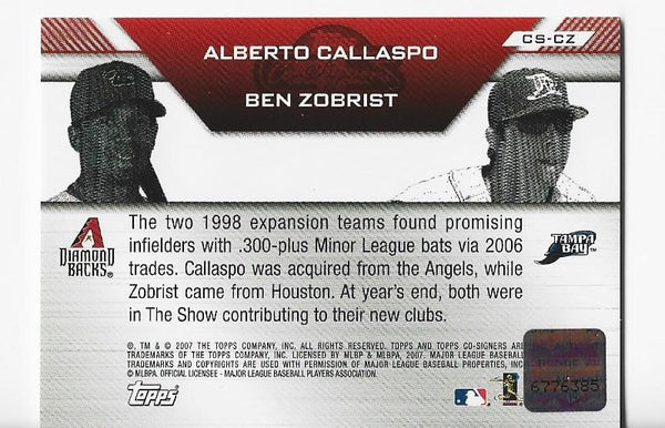 Alberto Callaspo / Ben Zobrist 2007 Topps #CS-CZ Co-Signers Dual Autographs Card