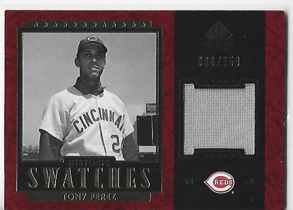 Tony Perez 2003 Upper Deck SP Legendary Cuts #J-TP (028/350) Swatches Card