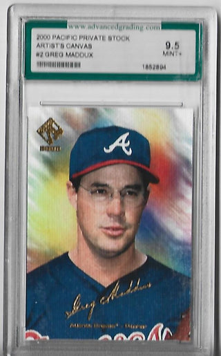 Greg Maddux 2000 Pacific Private Stock Artist's Canvas #2 (AGS Grade MINT 9.5) Card