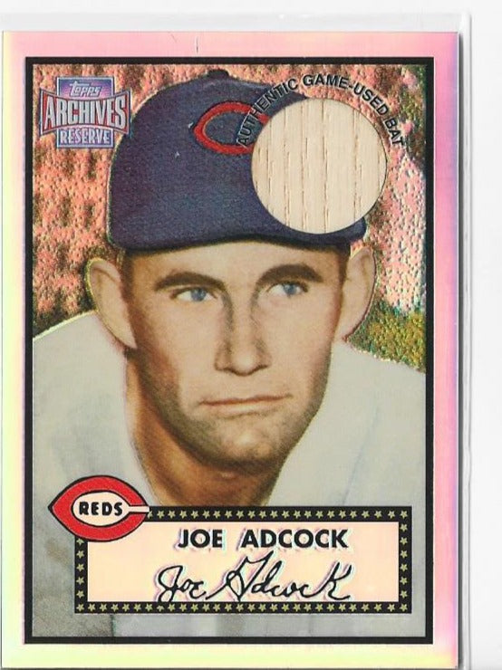 Joe Adcock 2001 Topps Archives Reserve #347 Autograph Game-Used Bat Card