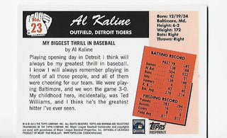 Al Kaline 2013 Topps #23 Blue Sapphire Card