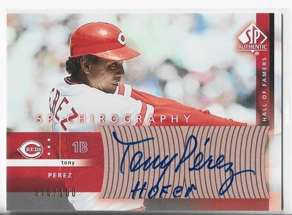 Tony Perez 2003 Upper Deck SP #TP Autograph Card