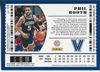 Phil Booth 2019 Panini Contenders Draft Picks Autographed Rookie Card #132