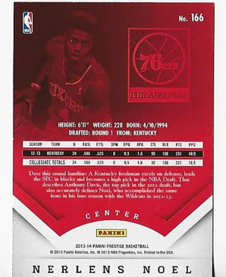 Nerlens Noel 2013-2014 Panini Prestige #166 Rookie Card