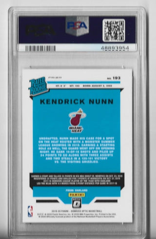 Kendrick Nunn 2019-20 Donruss Optic #193 Rated Rookie (Mint 9) Card