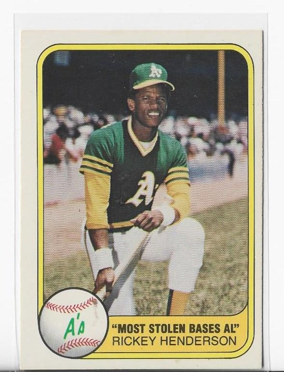 Rickey Henderson 1981 Fleer #351 Card