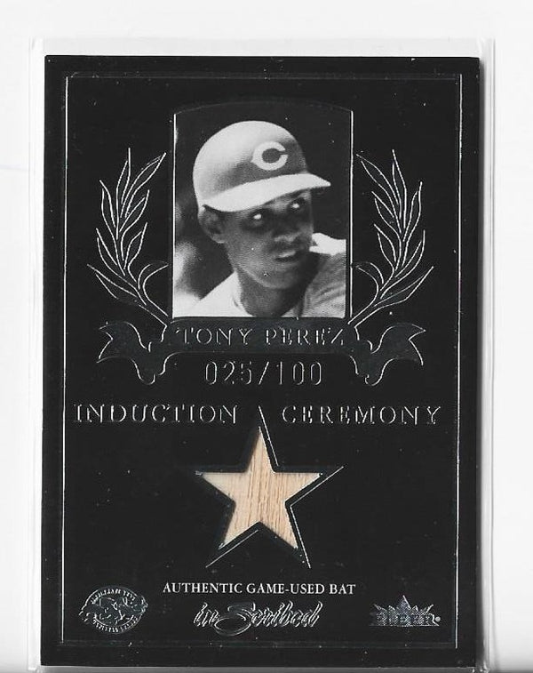 Tony Perez 2004 Fleer #ICJ-TP (025/100) Game Used Bat Card