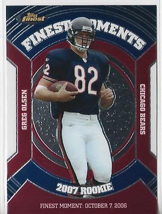 Greg Olsen 2007 Topps Finest #RFM-GO Rookie Card