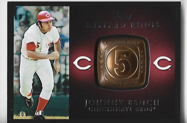 Johnny Bench 2012 Topps Retired Rings #RR-JB Commemorative Gold Player Ring Card