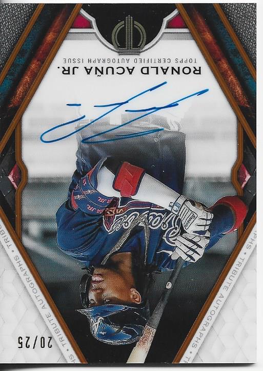 Ronald Acuna Jr 2021 Topps Tribute Autographed Card 20/25 #TA-RA