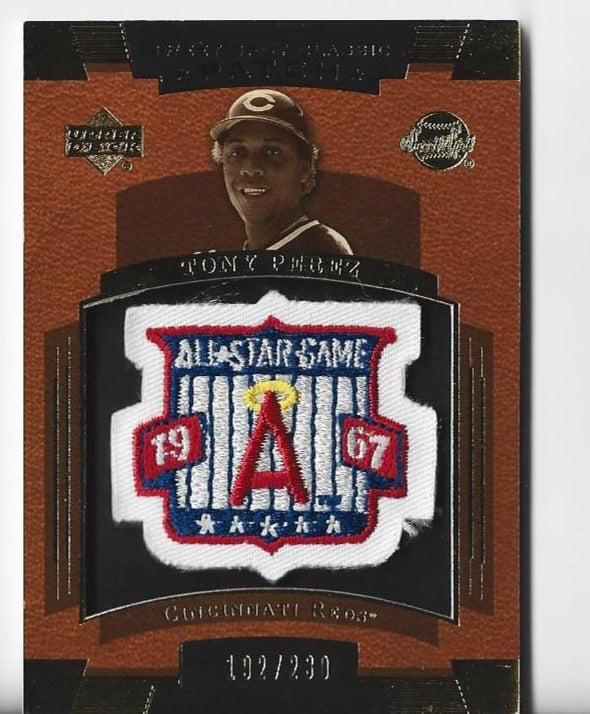 Tony Perez 2004 Sweet Spot Classic Patch #SSP-TP (192/230) Commemorative Logo Patch Card