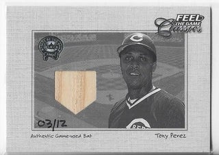 Tony Perez 2001 Fleer (03/12) Authenticated Game-Used Bat Card