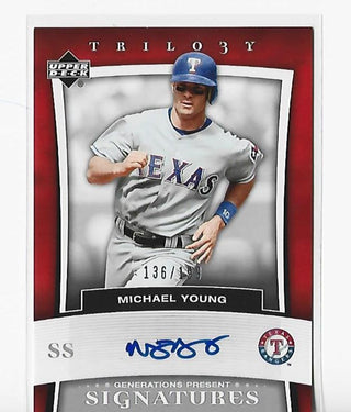 Michael Young 2005 Upper Deck Trilogy #PR-MY (136/139) Autograph Card