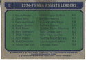 Kevin Porter, Dave Bing, and Nate Archibald 1975 Topps NBA Assists Leaders Card #5