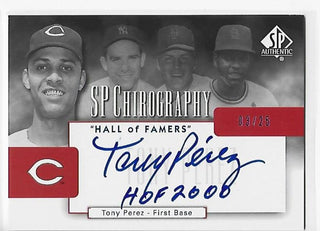 Tony Perez 2004 Upper Deck SP #CH-TP (03/25) Autograph Hof Card