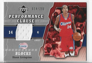 Shaun Livingston 2005-2006 Upper Deck #PCJ-SL (054/250) Game Used Jersey Card