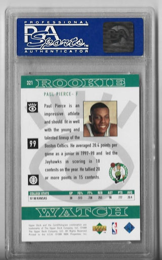 Paul Pierce 1998-99 Upper Deck #321 (PSA Grade MINT-MT 8) Rookie Card