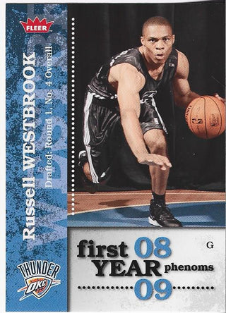 Russell Westbrook 2008 Fleer Rookie Card #PH-4