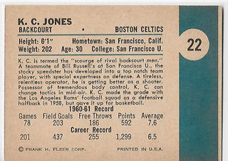 K.C. Jones 1961 Fleer Basketball #21 Card