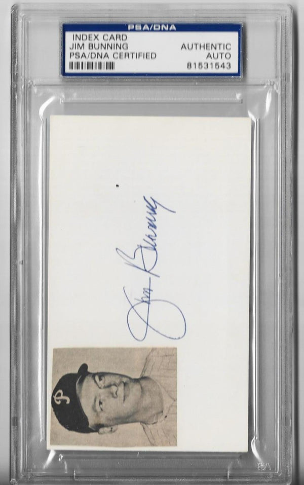 Jim Bunning Autograph PSA/DNA Certified Index Card