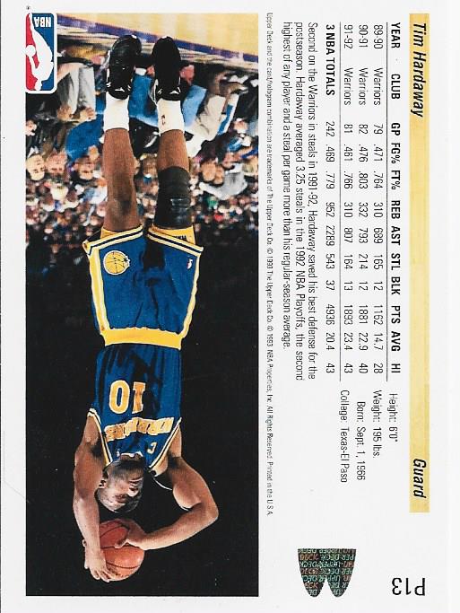 Tim Hardaway 1993 Upper Deck Autographed Card