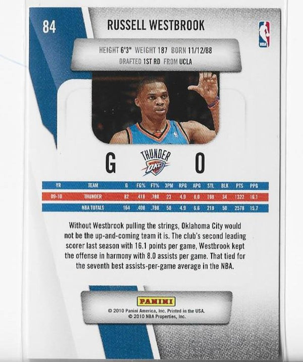 Russell Westbrook 2008 Topps #84 Unsigned Rookie Card