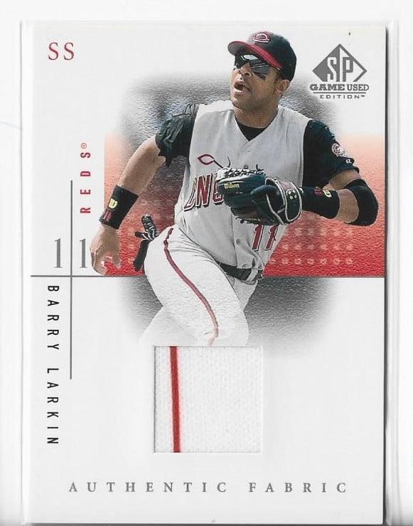 Barry Larkin 2001 Upper Deck SP #BL Game-Used Jersey Card