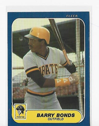 Barry Bonds 1986 Fleer #U-16 Card