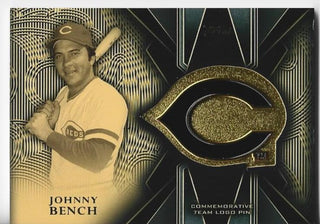 Johnny Bench 2016 Topps Commemorative Team Logo #TLP-JBE Pin Card