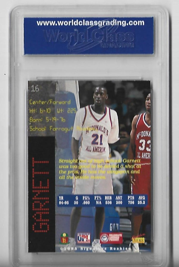 Kevin Garnett 1995 Signature Rookies (WCG Grade 10 GEM-MT) Rookie Card