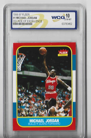 Michael Jordan 1996-97 Fleer Decade Of Excellence #4 (WCG Grade 10 GEM-MT) Card