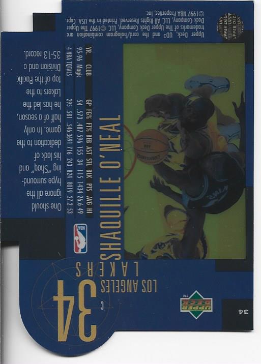 Shaquille O'Neal 1997 Upper Deck Hologram Card