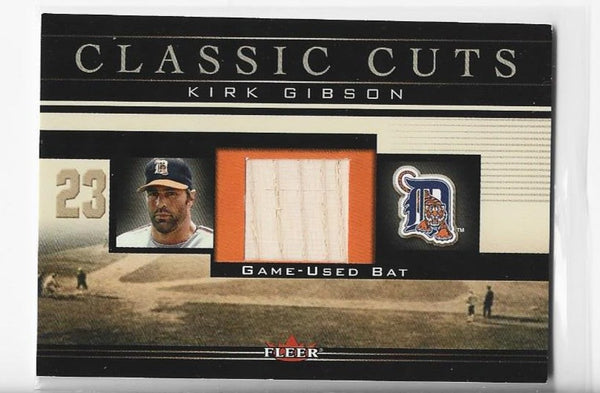 Kirk Gibson 2002 Fleer Classic Cuts Game-Used Bat Card