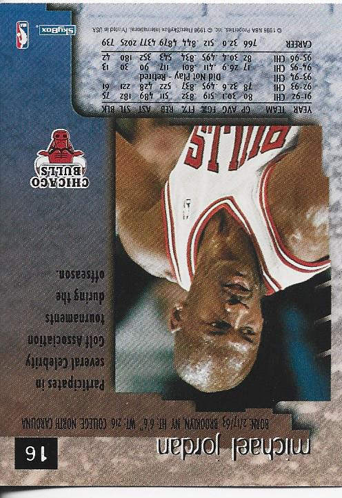 Michael Jordan 1996 Skybox #16 Card