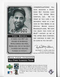 Yogi Berra 2000 Upper Deck The Master Collection #ATY8 (405/500) Game-Used Bat Card