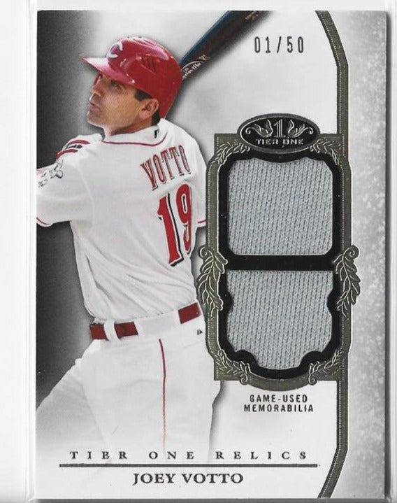 Joey Votto 2013 Topps Tier One Relic #TODR-JV (01/50) Game-Used Memorabilia Card